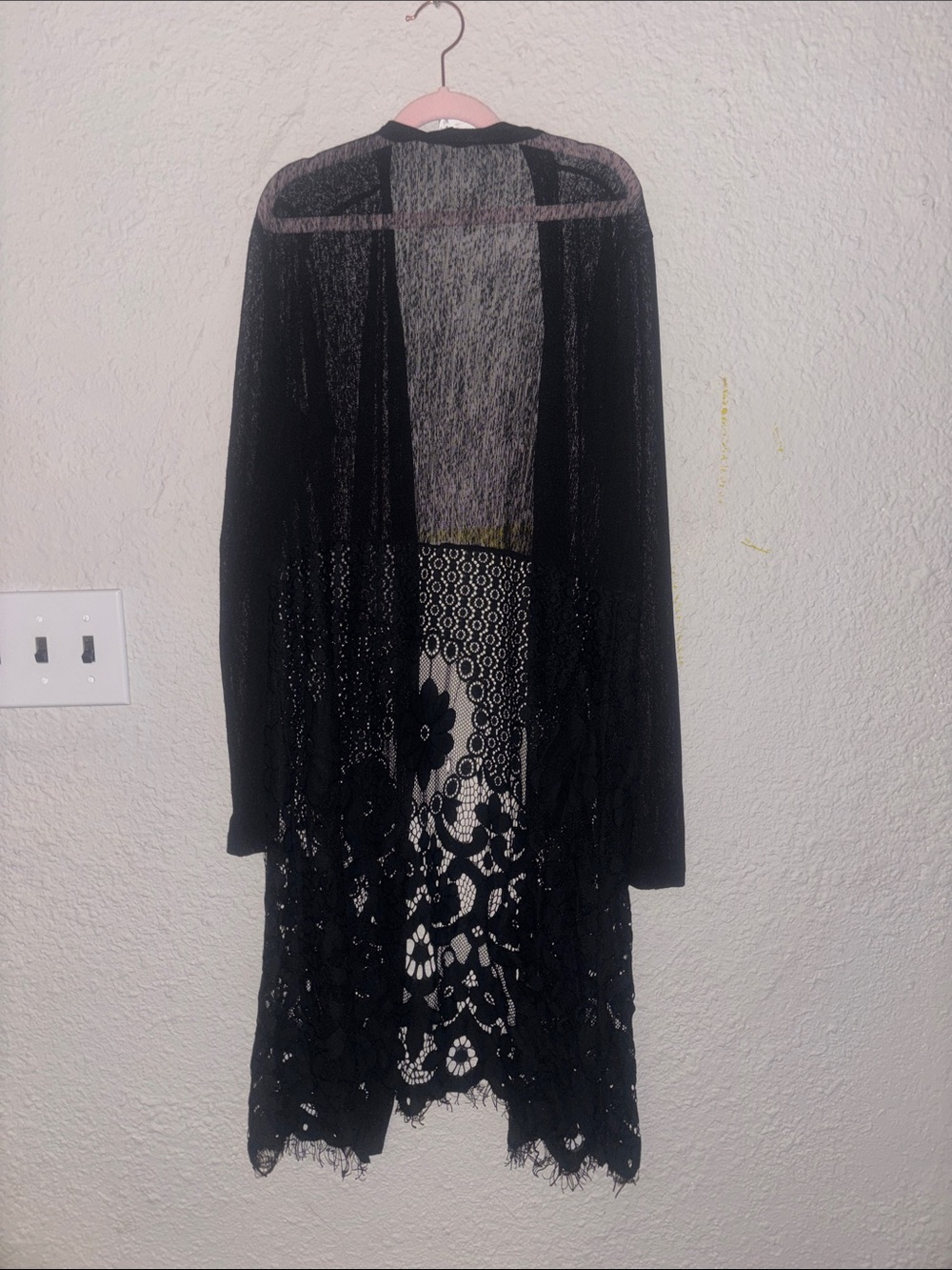 Siren Lily Black Open-Front Lace Hem Cardigan size small - Picture 5 of 5